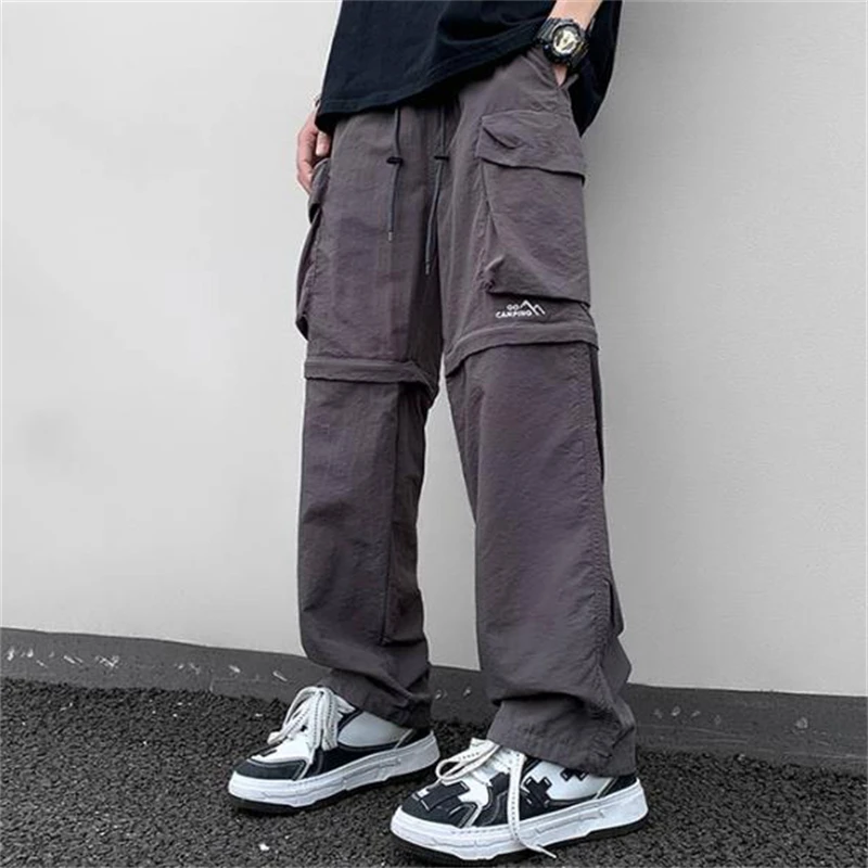 

Summer New Men's Cargo Pants Hip Hop Outdoor Loose Straight Trousers Male Detachable Three-dimensional Pocket Pants Men 2024