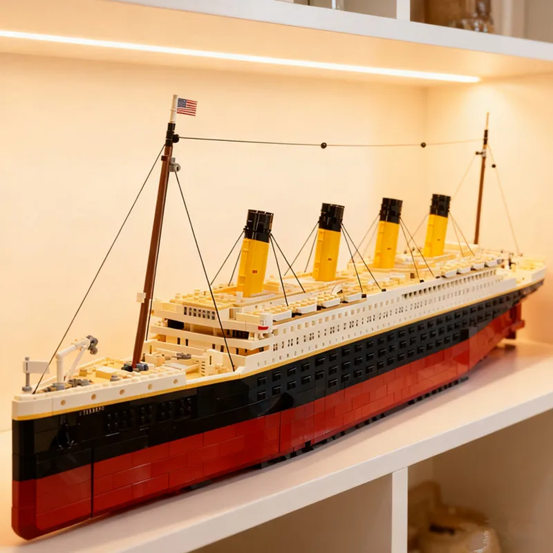 9090 قطعة جديدة من سلسلة أفلام تيتانيك الكبيرة، مجموعات مكعبات بناء سفينة الرحلات البحرية الكبيرة، ألعاب للبالغين والأطفال، هدايا عيد الميلاد #3