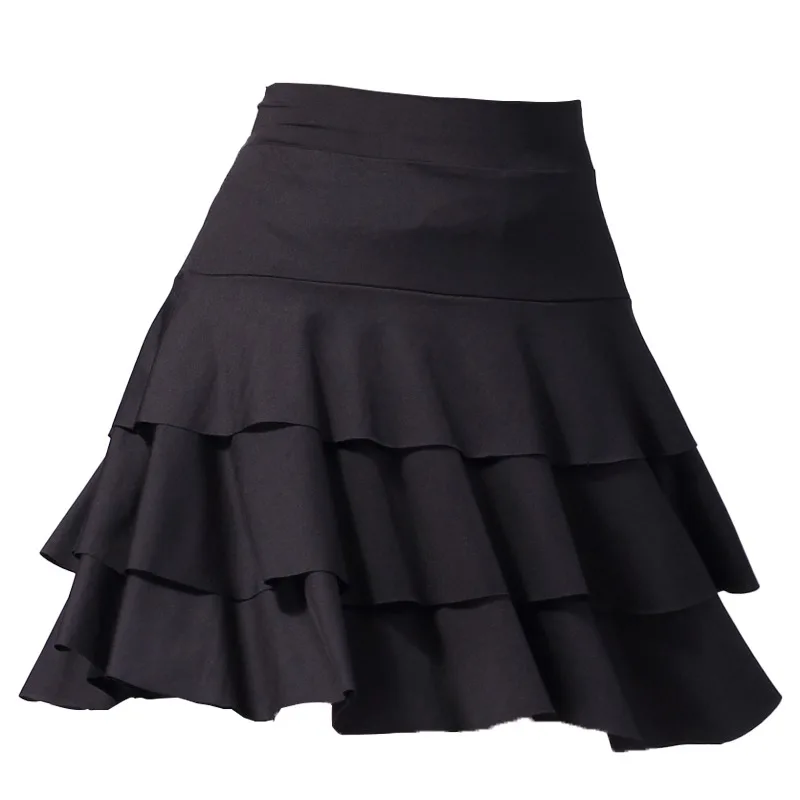 UK-Latin-Tanzrock – gestufter Performance-Rock mit hoher Taille für Damen für Ballsaal und Square Dance, vielseitiger Übungs-Kurzrock