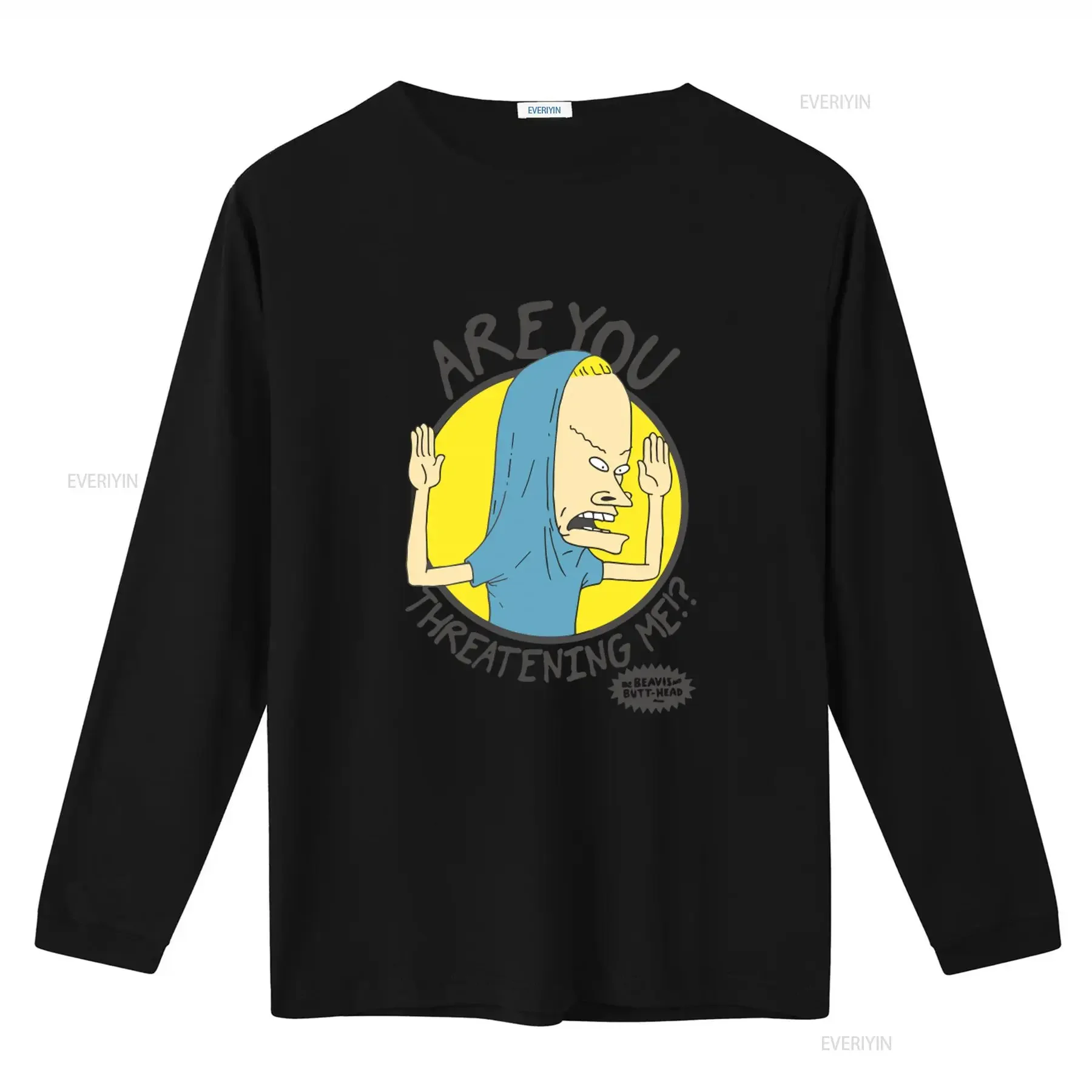 Beavis and Butthead Cornholio Threatening Me Men's T Shirt MTV Cartoon Comedy  vintage Washed designer clothes Versatile homme