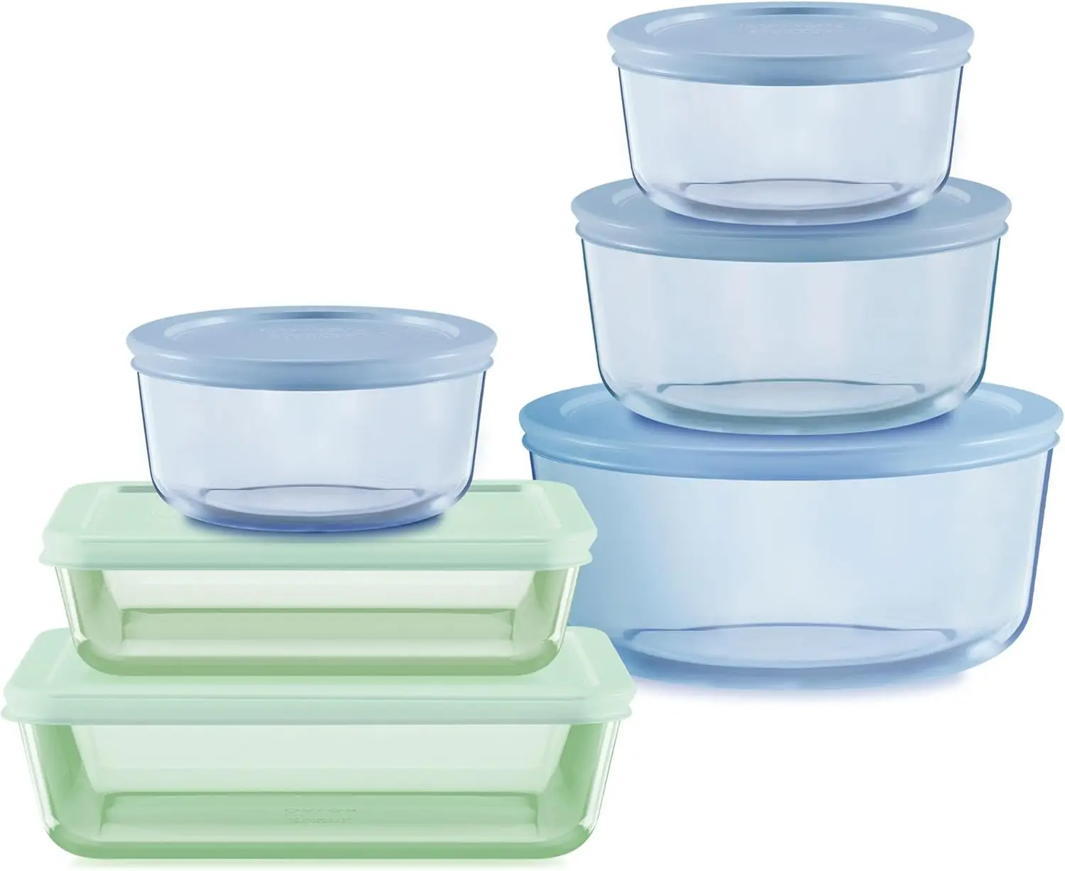

Colors Tinted (12-PC Full Set) Small/Medium/Large Food Storage Container Set, Snug Fit Non-Toxic Plastic BPA-Free Lids, Fr
