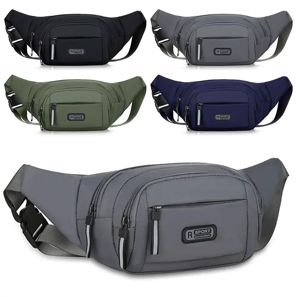 

Casual Nylon Men Waist Bag Large-capacity Waterproof Sports Mobile Phone Bag Outdoor Travel Anti-theft Business Cashier Wallet