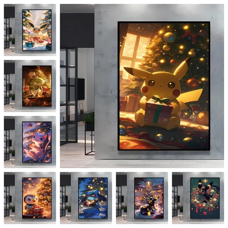 

Japanese Anime Canvas Paintings Pokemon Pikachu Modern Home Aesthetic Poster HD Print Children's Bedroom Decor Christmas Gifts