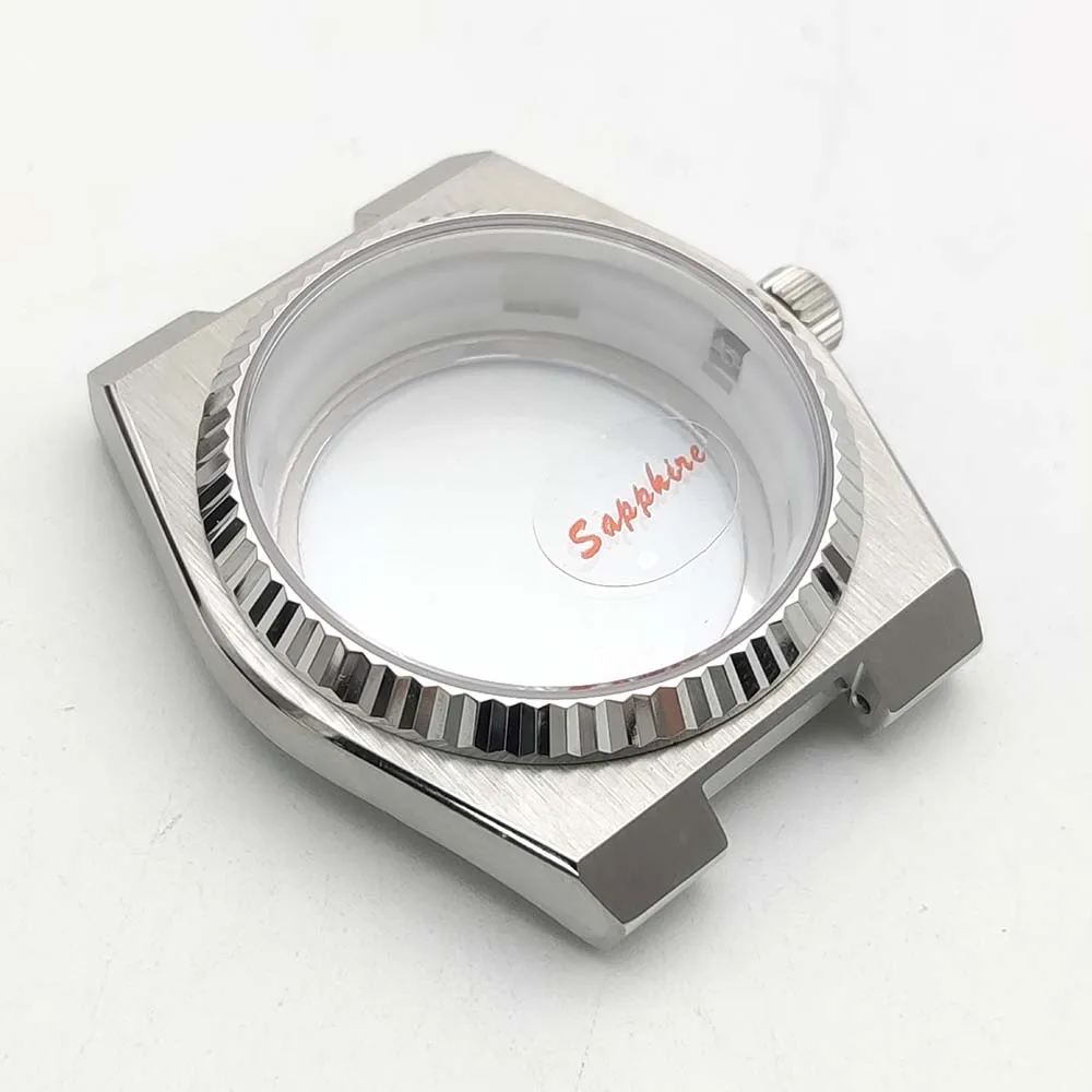 حافظة وسوار ميكانيكية أوتوماتيكية جديدة مقاومة للماء من الفولاذ المقاوم للصدأ مقاس 40 مم لحركات NH35/NH36