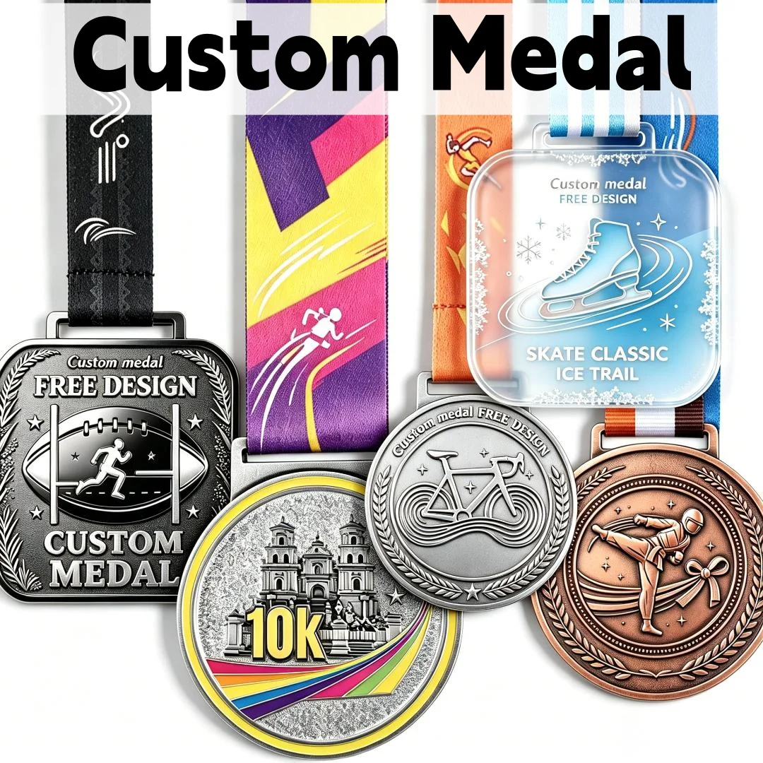 Personalized Custom Sports Medal Zinc Alloy Taekwondo Football Ice Skate Cycling Competition Custom Metal Award Medallion