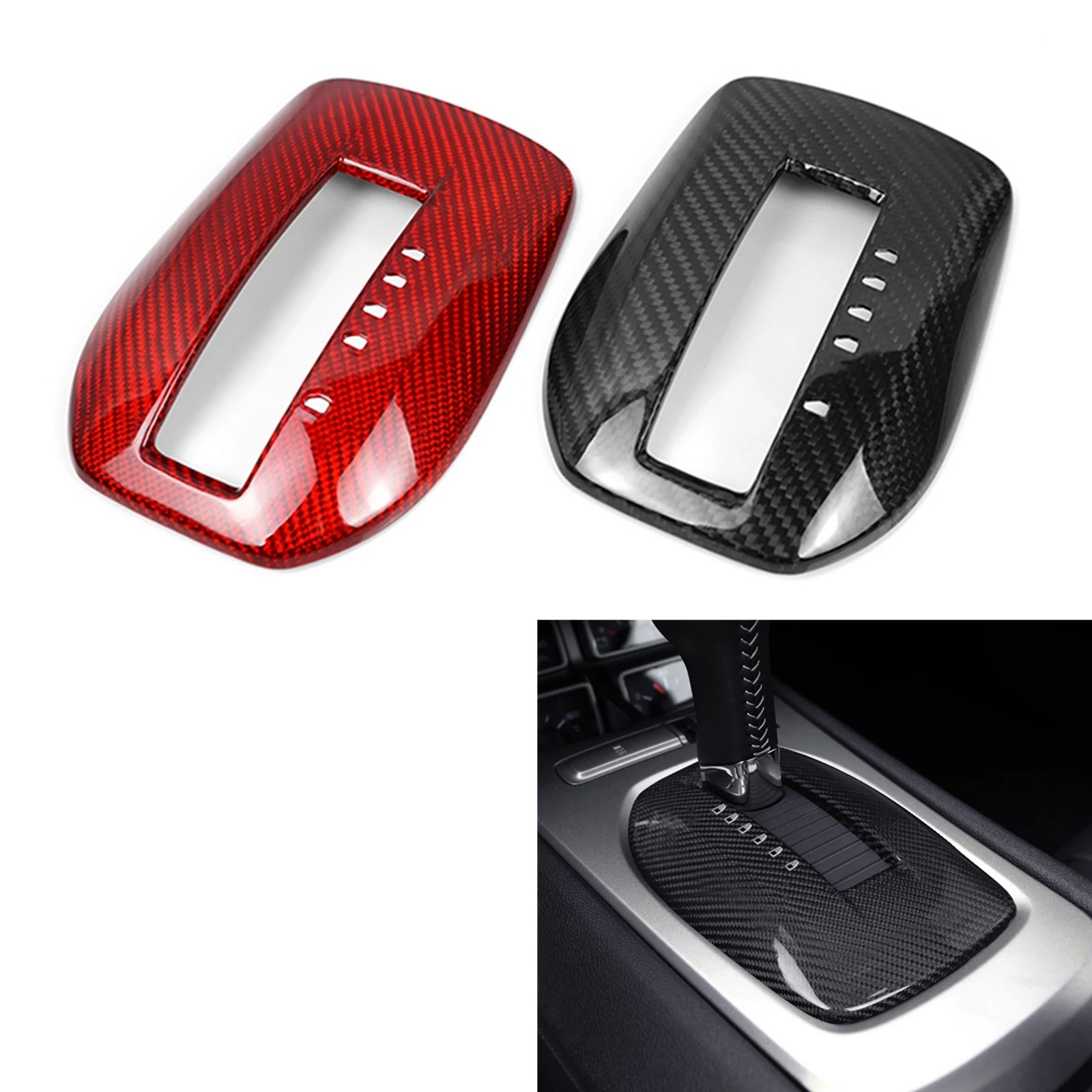 

For Chevrolet Camaro 2010-2015 Carbon Fiber Red/Black Car Interior Center Console Gear Shift Panel Cover Trim Decorative Sticker