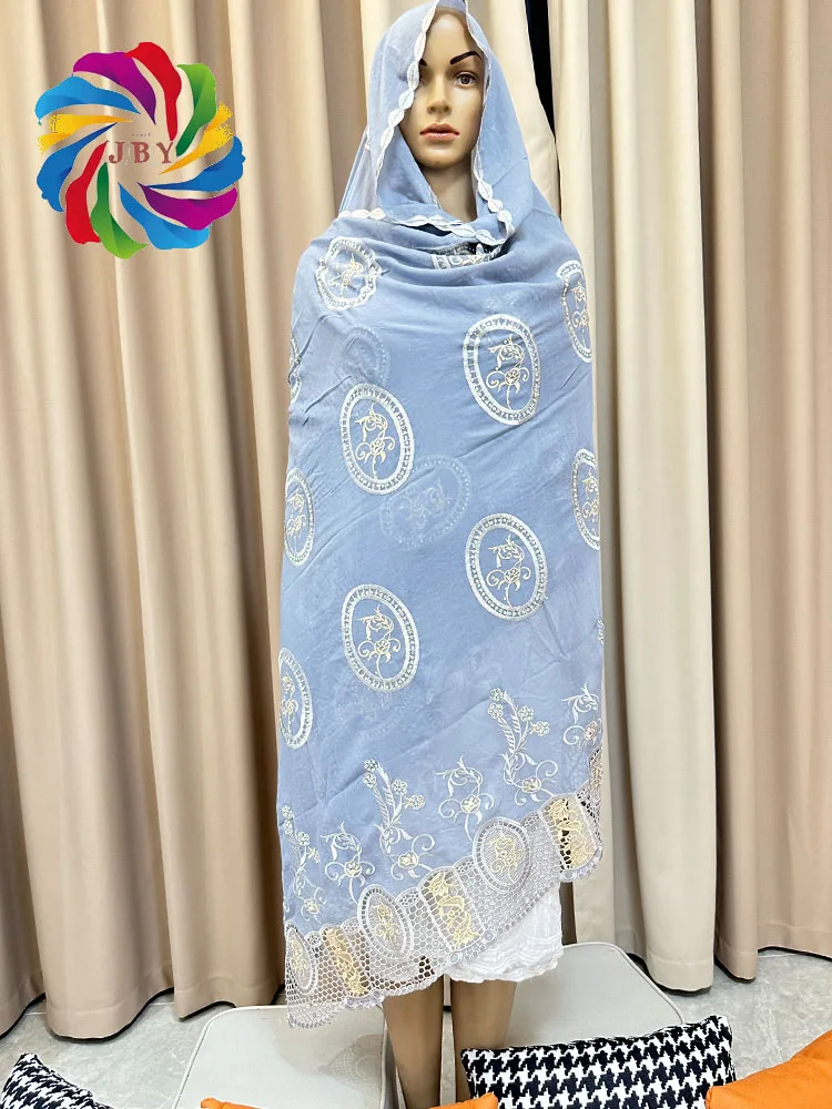 Luxury Scarf High Quality 100% Cotton Dubai African Women Islamic Scarf LOVE pattern Embroidery Chemical Lace Scarf  manycolor