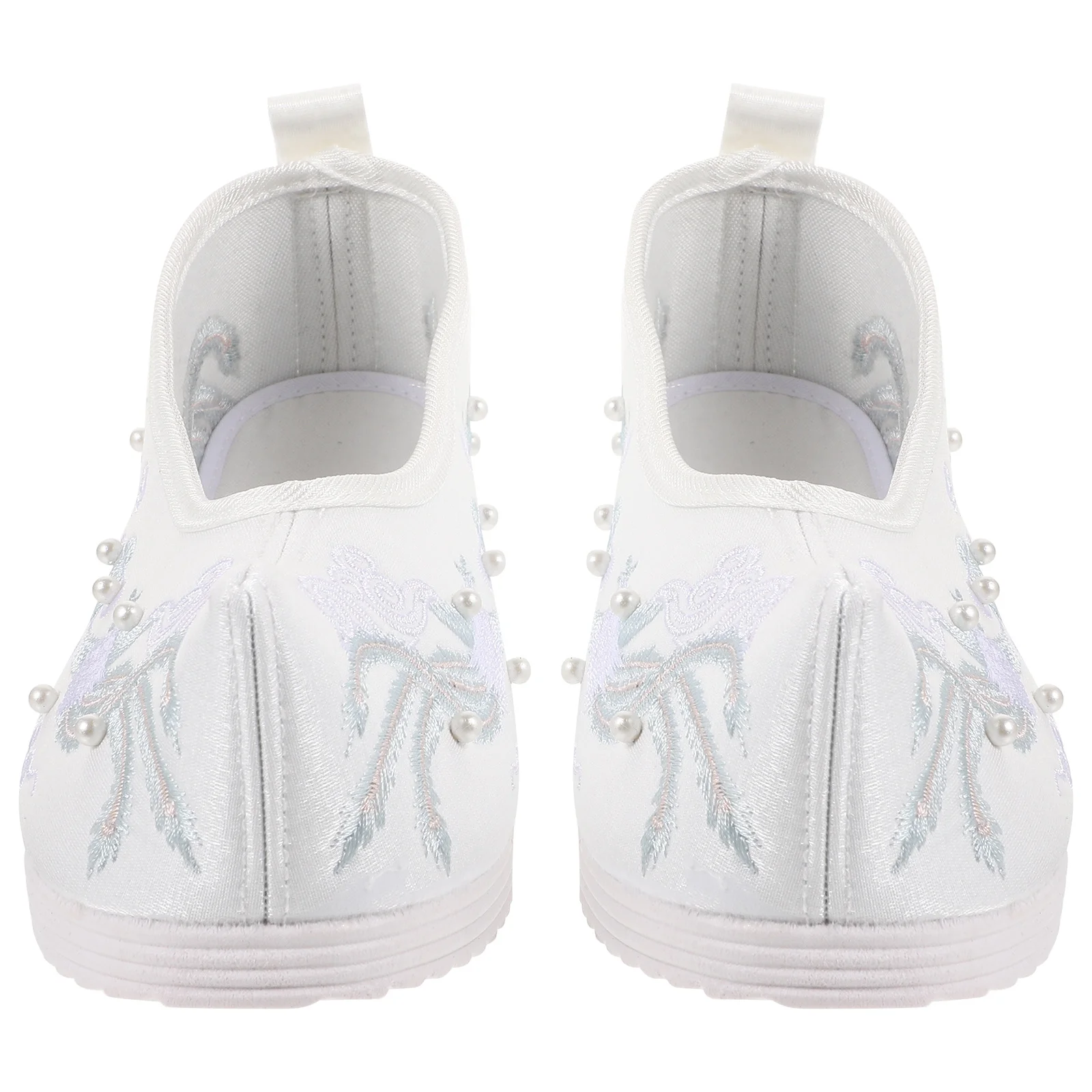 

1 пара свадебных туфель Hanfu на высоком каблуке, свадебные туфли на плоской подошве с вышивкой, женские туфли в этническом винтажном стиле, размер 37, туфли для невесты, свадебная обувь