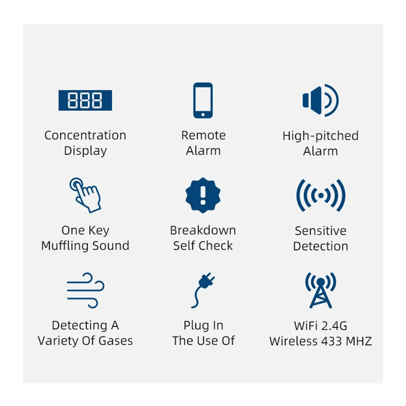 Tuya Smart Wireless WiFi Gas Leakage Detector Naturalgas Leak Sensor High dB Sound Alarm Compatible With Security Alarm System