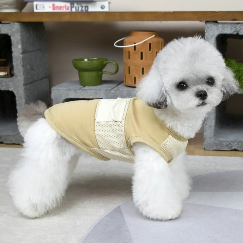 Chaleco suave de malla veraniego para perros cachorros Bichón y gatos