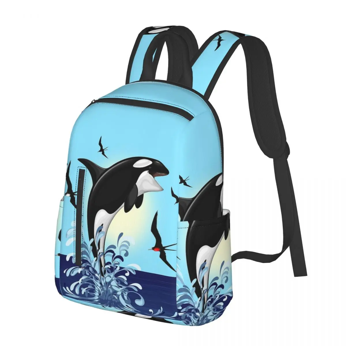 

Orca Killer Whale Jumping Out The Ocean Студенческий рюкзак Школьная сумка Дорожный рюкзак для мальчиков и девочек Модная сумка для книг Сумки на плечо