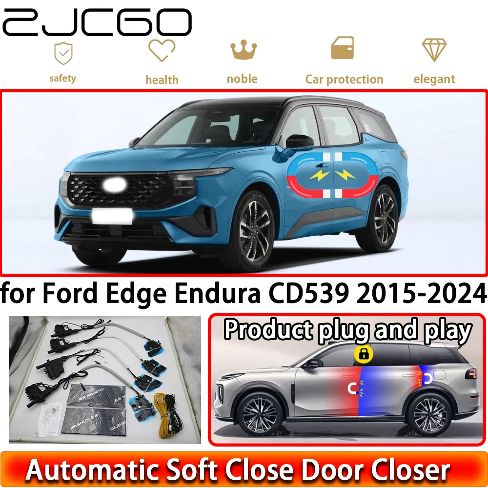 

ZJCGO for Ford Edge Endura CD539 2015-2024 Soft Close Door Kit Power Closing Latch System Auto Pull Door Easy Close Plug & Play