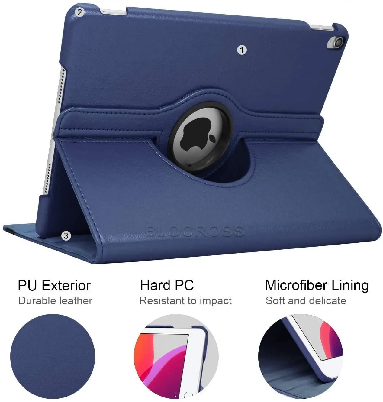 Case for IPad 2017 2018 9.7 IPad Air1 Air2 iPad 10.2 7th 8th 9th Gen Pu Leather Case Rotating Stand Smart Cover Auto Sleep Wake image 6