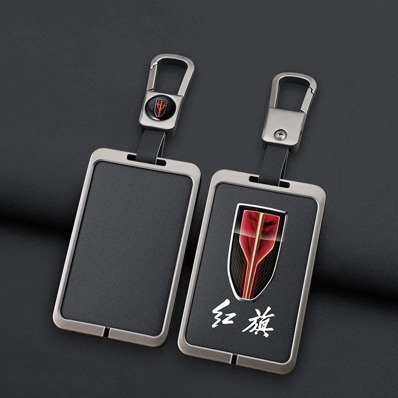 Zinc Alloy Leather Car NFC Card Key Case Cover For Hongqi HS7 Red Flag HS5 H7 H9 E-HS3 Protecion Holder Auto Keyless Accessories