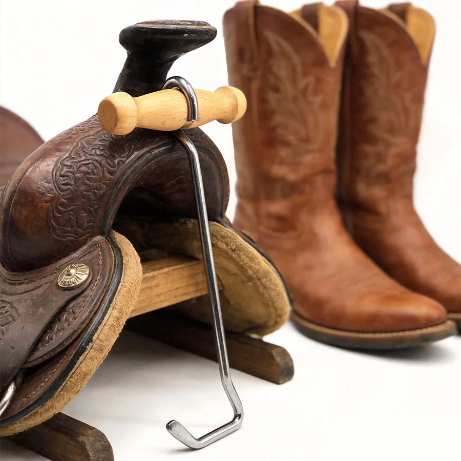 Cowboy Boot Hook, Portable Boot Puller Shoe Horn, Easy Grip Shoe Lifter Helper for Cowboy Boots Leather Boots Wearing
