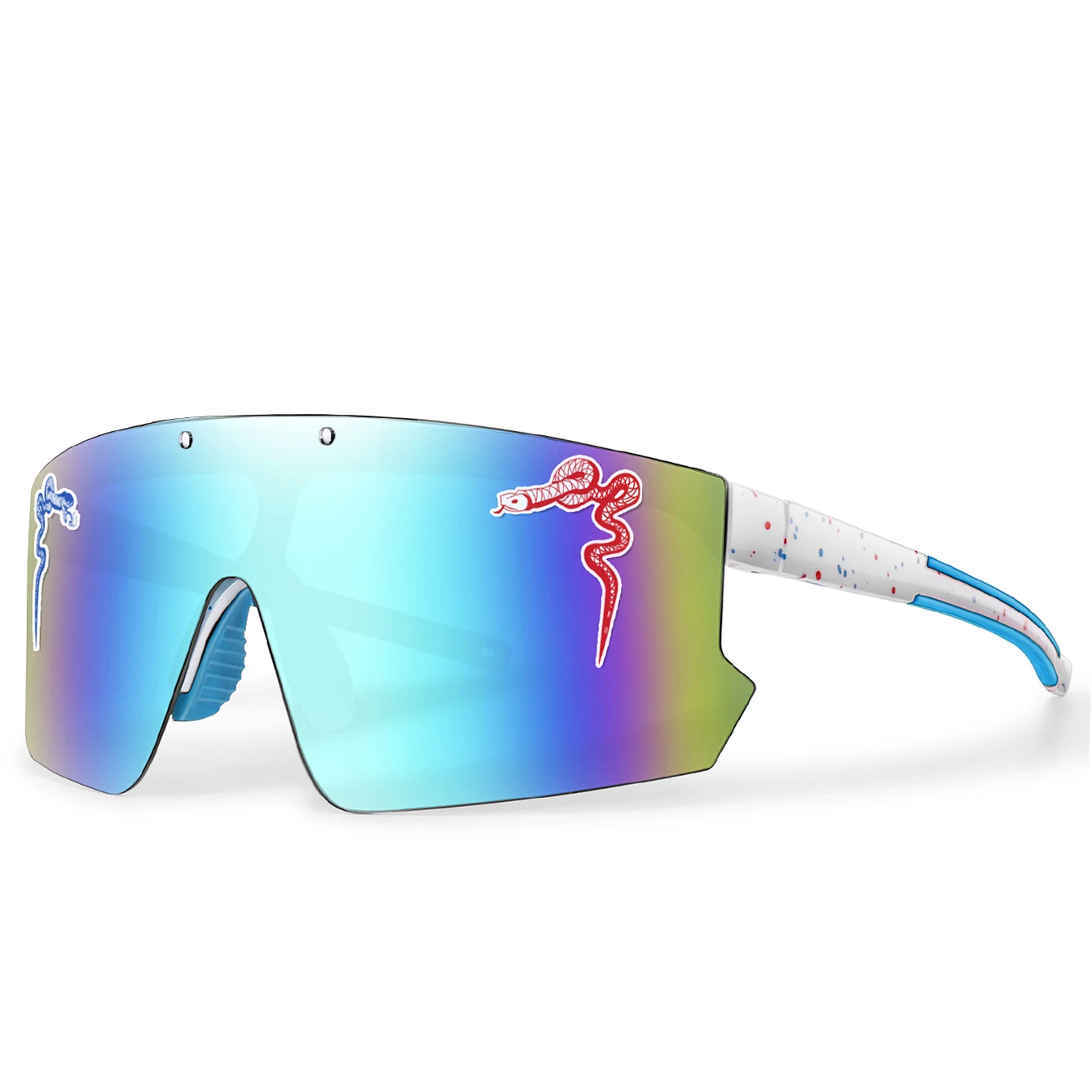 Unisex modieuze winddichte sportbril met opklapbare UV400 MTB-zonnebril voor buiten fietsen, hardlopen, feesten, voor mannen en vrouwen