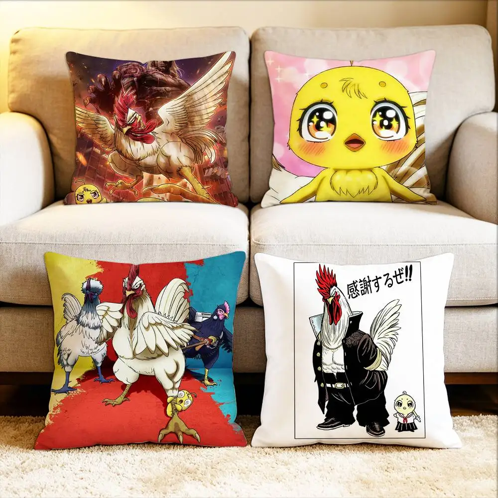

Rooster Fighter Manga Anime Various Sizes Square Pillow Case For Car Home Bedchamber Decor