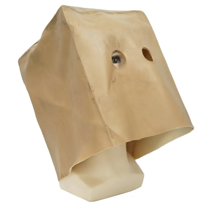 Steam Game Little Nightmares Latex Mask Cosplay Six Mono Funny Square Cardboard Box Prank Helmet Halloween Masquerade Party Prop