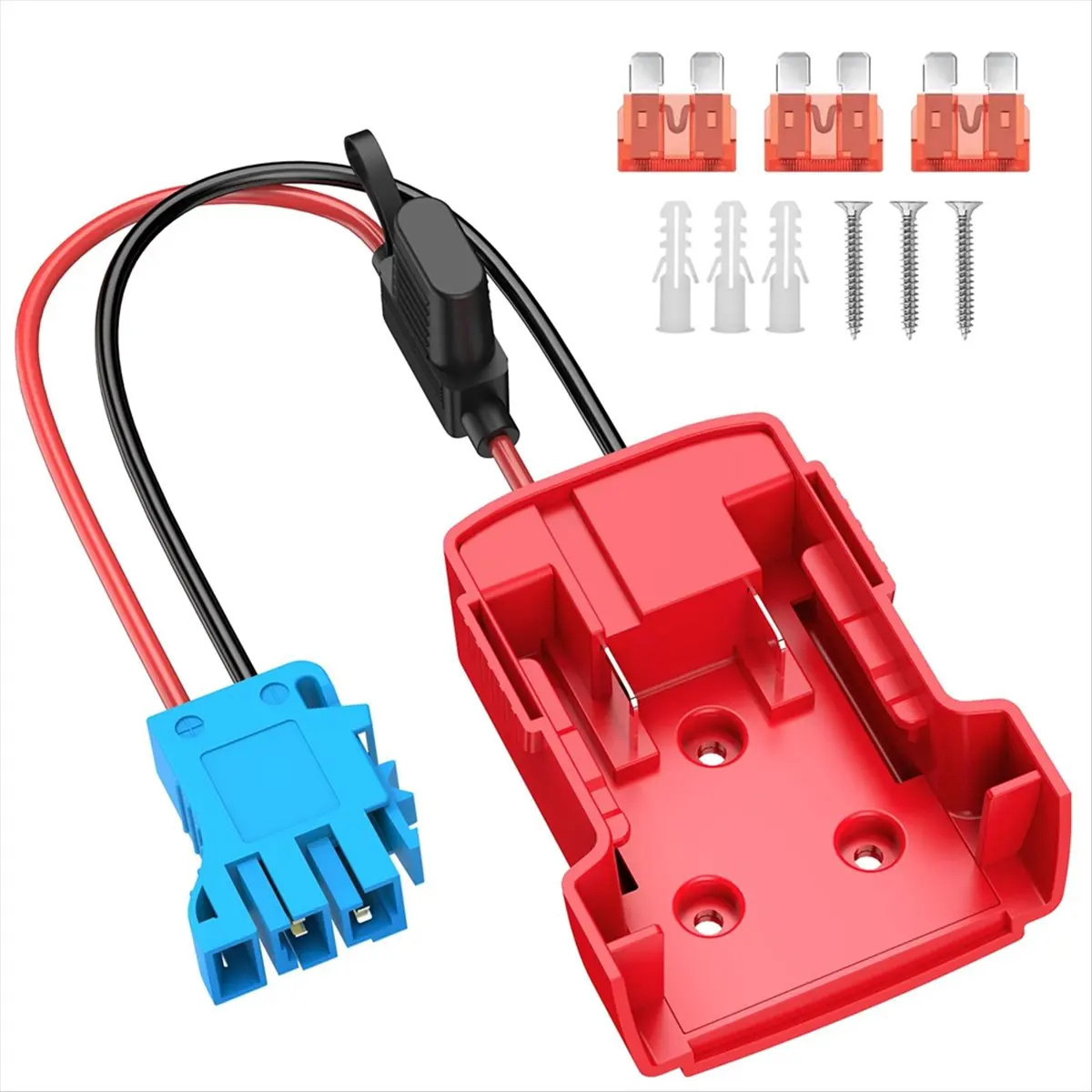 A24I  Adapter for Battery with Wire Harness Connector 12AWG Wire with 40A Fuse for Peg-Perego