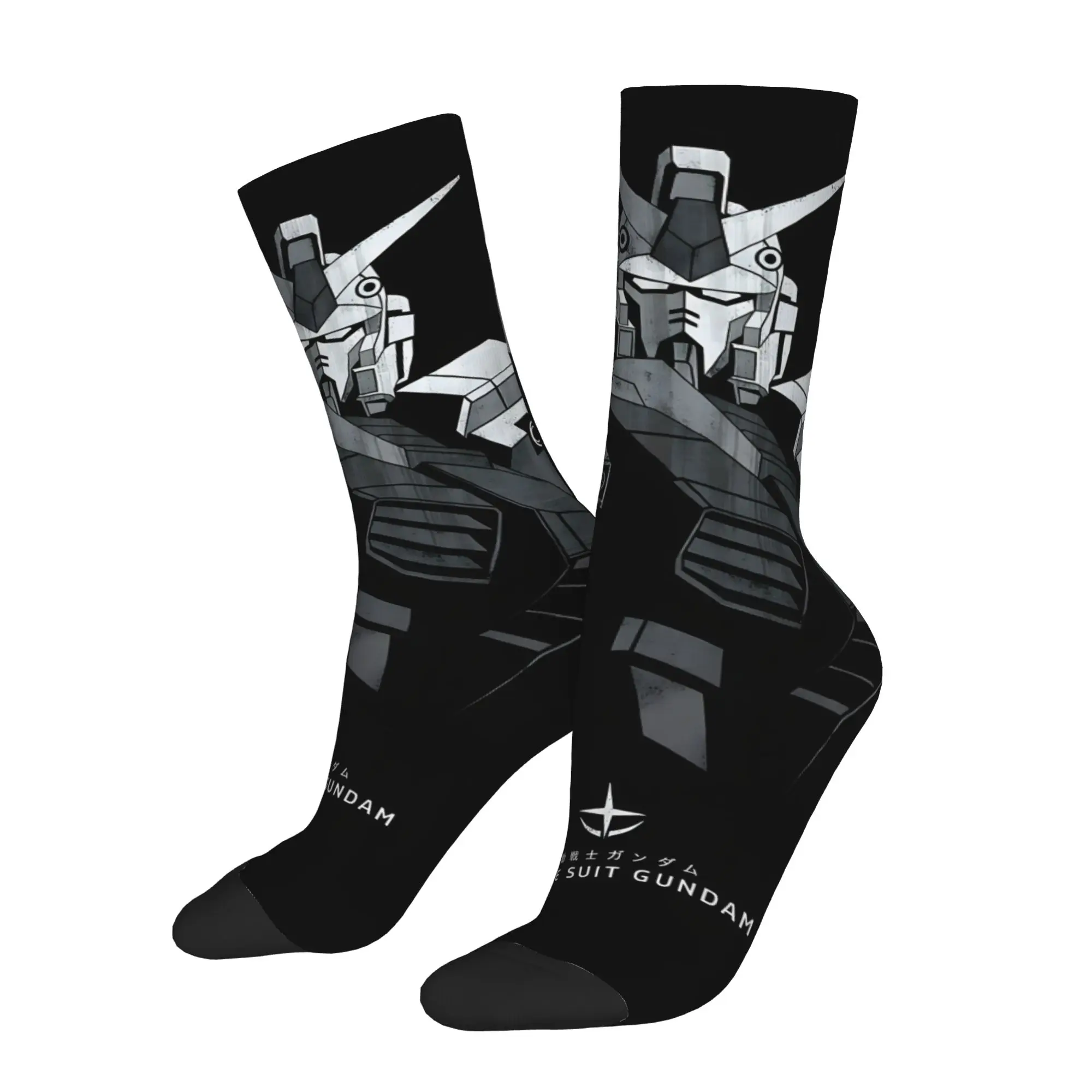 1 Pair Hip Hop Vintage GUNDAM Crazy Men's Socks Unisex  Harajuku Pattern Printed Funny Novelty Happy Sock Gift