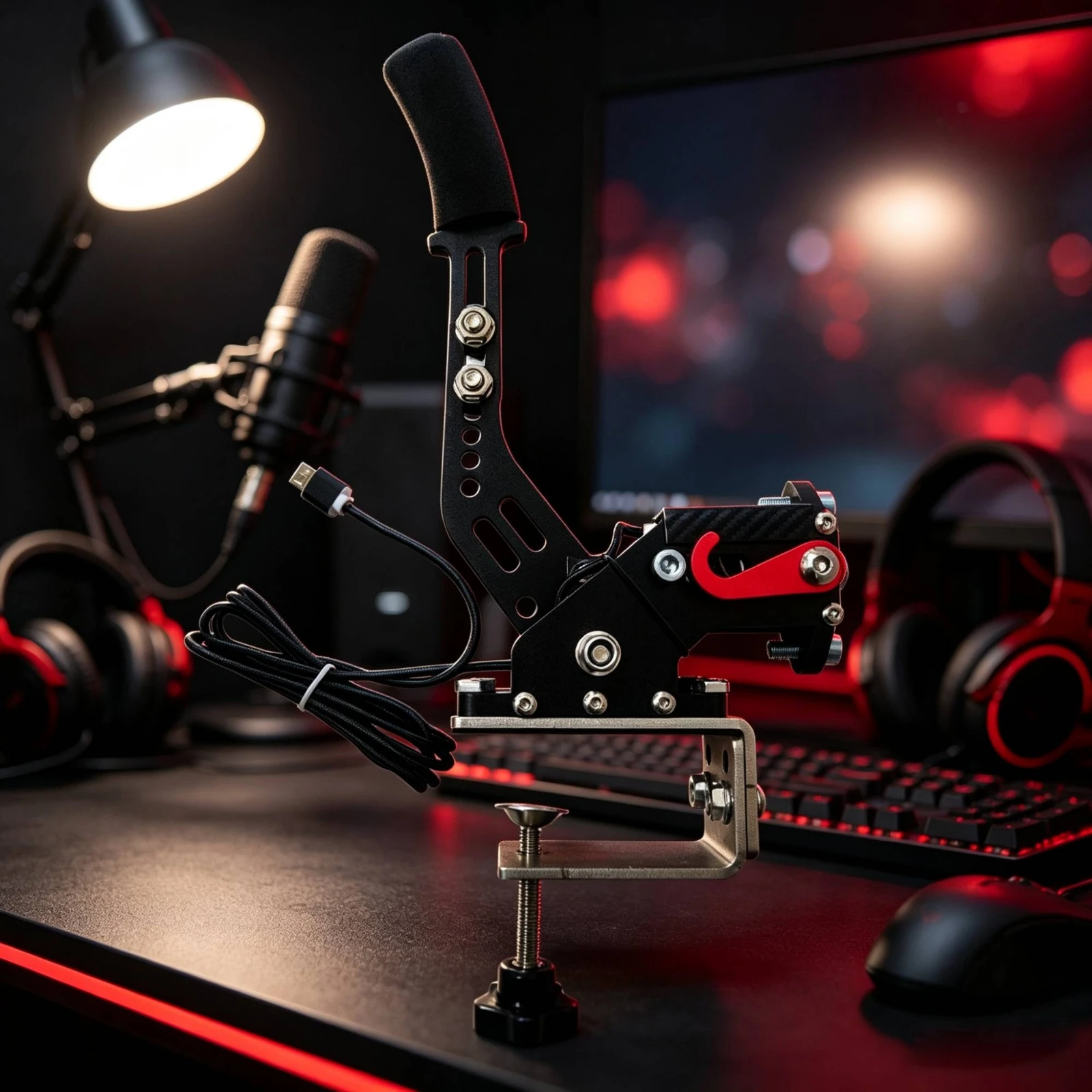 Desk Setup Simulator - Freno a Mano USB con Morsetto,