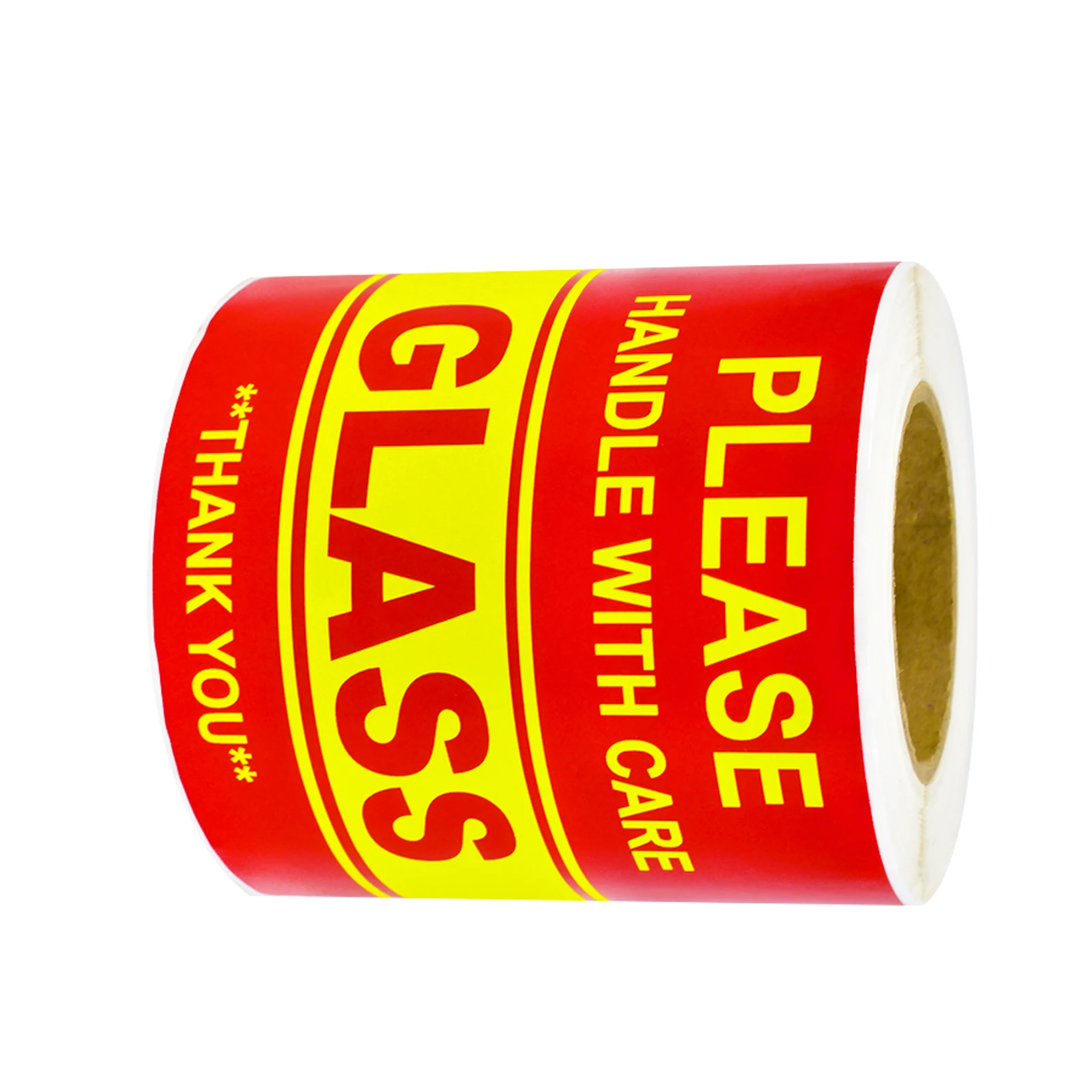 200Pcs 4In*2.4In Handle with Care Fragile Glass Yellow Transport Warning Stickers Express Delivery Packaging Warning Labels Transport Warning Label Stickers, Handle with Care Warning Label Stickers