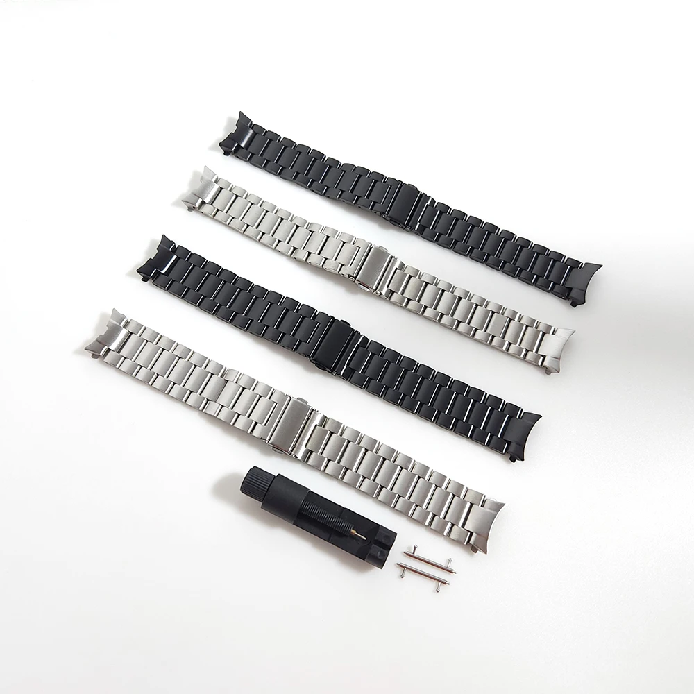 Pulseira de metal para samsung galaxy watch 5 pro 45mm/watch5 44mm 40mm/4 clássico 46mm 42mm sem lacunas pulseira de aço (titânio cinza)