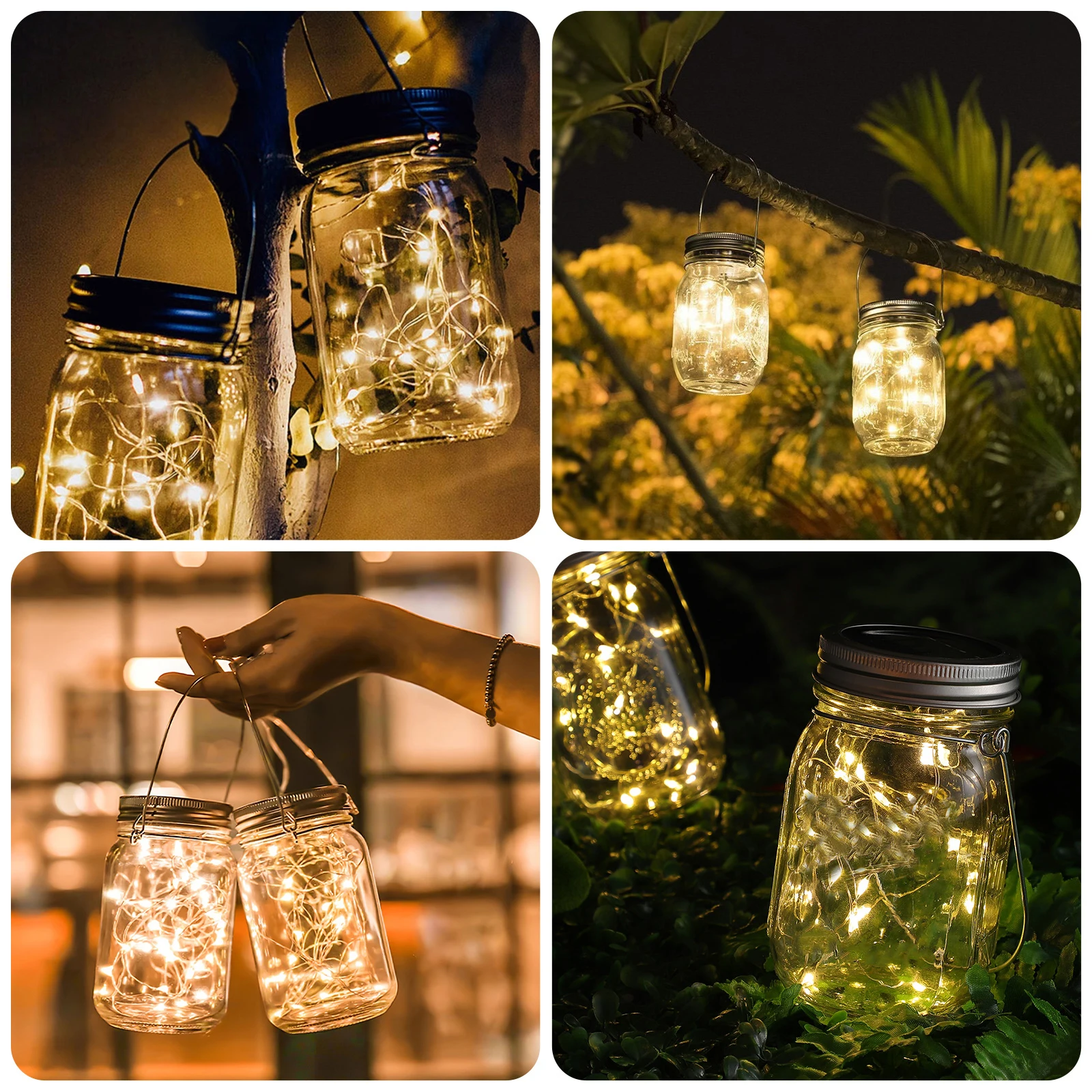 

8 pcs Metal Mason Jar Wire Handles Large Mouth Hangers Wide Quart Glass Canning Jars Storage Organizer Stainless Steel Portable