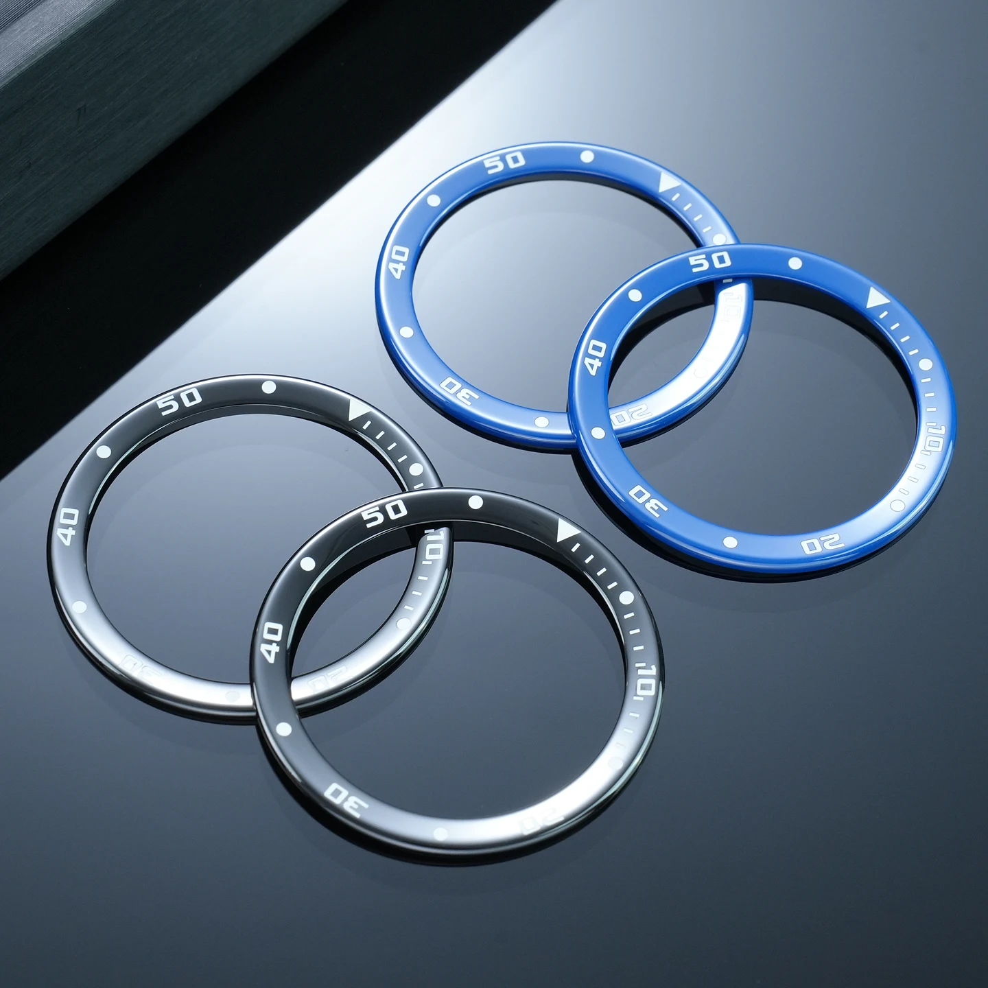 For Cartier Calibre Watch Parts W7100056 WSCA0006 Ceramic Bezel with Numeric Markings, Scratch-Resistant Bezel Component