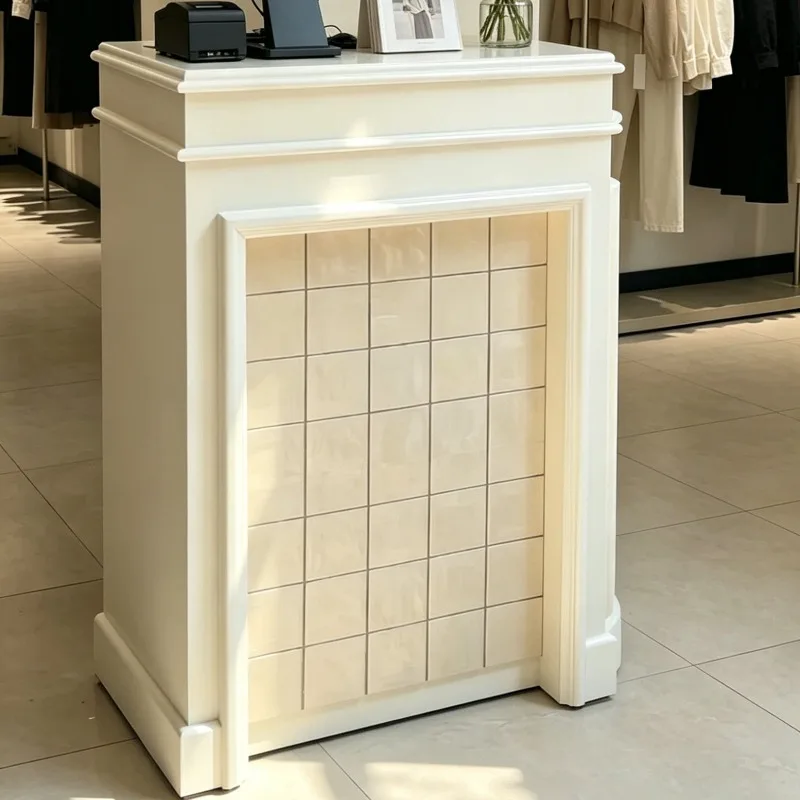Clothing store Small bar Buyer's shop Advanced checkout page French pearl glaze square brick Women's clothing store Front desk c