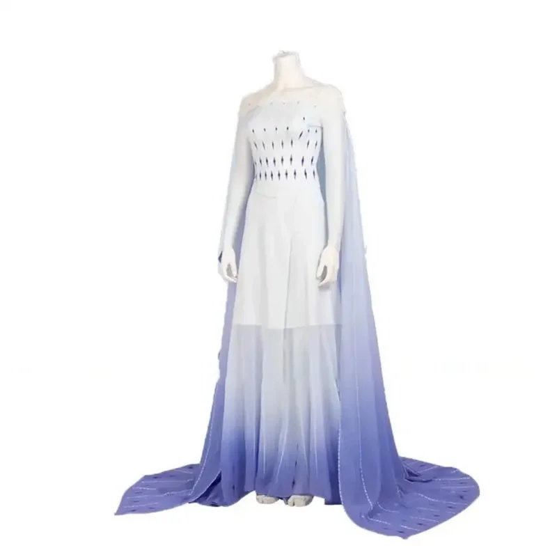 فستان الملكة الجليدية الأميرة تأثيري حلي النساء الكبار هالوين كرنفال حفلة فساتين فاخرة زرقاء #5