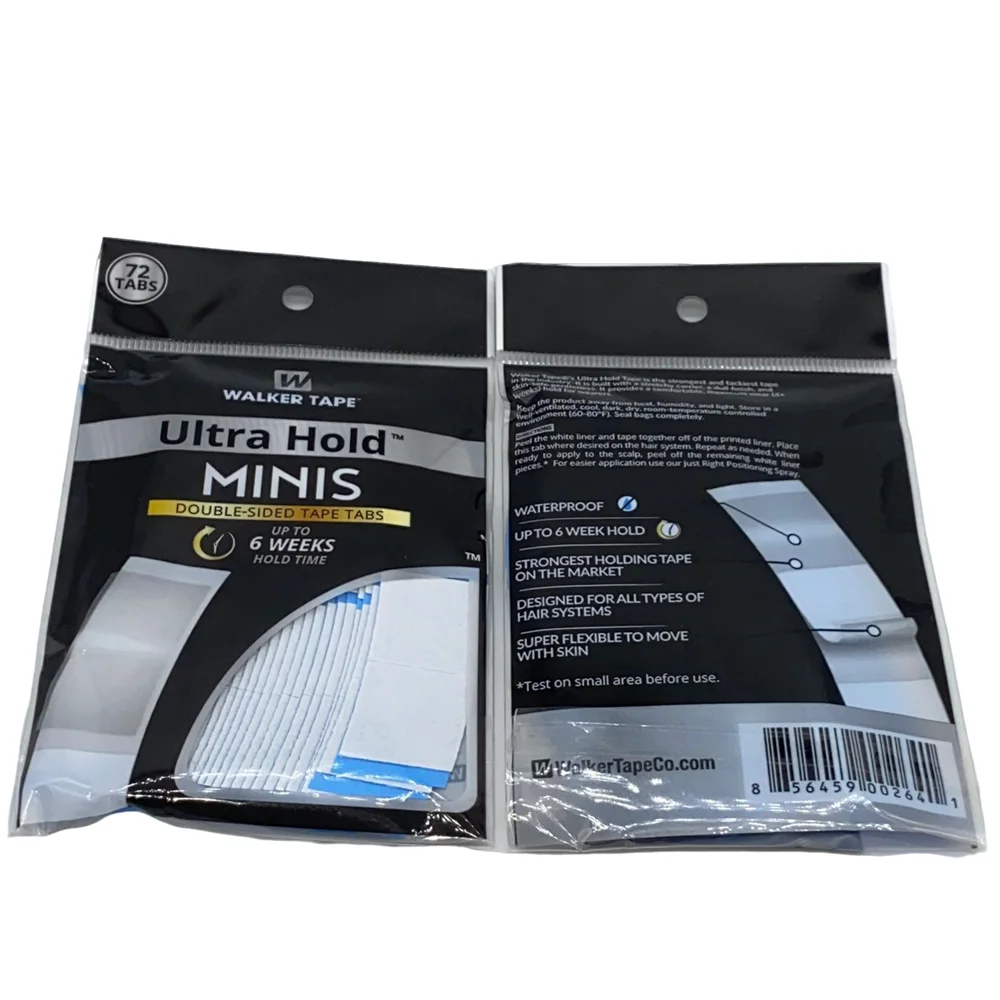 1 Bag 36 Pieces 8.6*2.2cm Blue Ultra Hold Tape Lace Front Tape Double Sided Tape for Toupee Wig Adhesive 4 Weeks Lasting