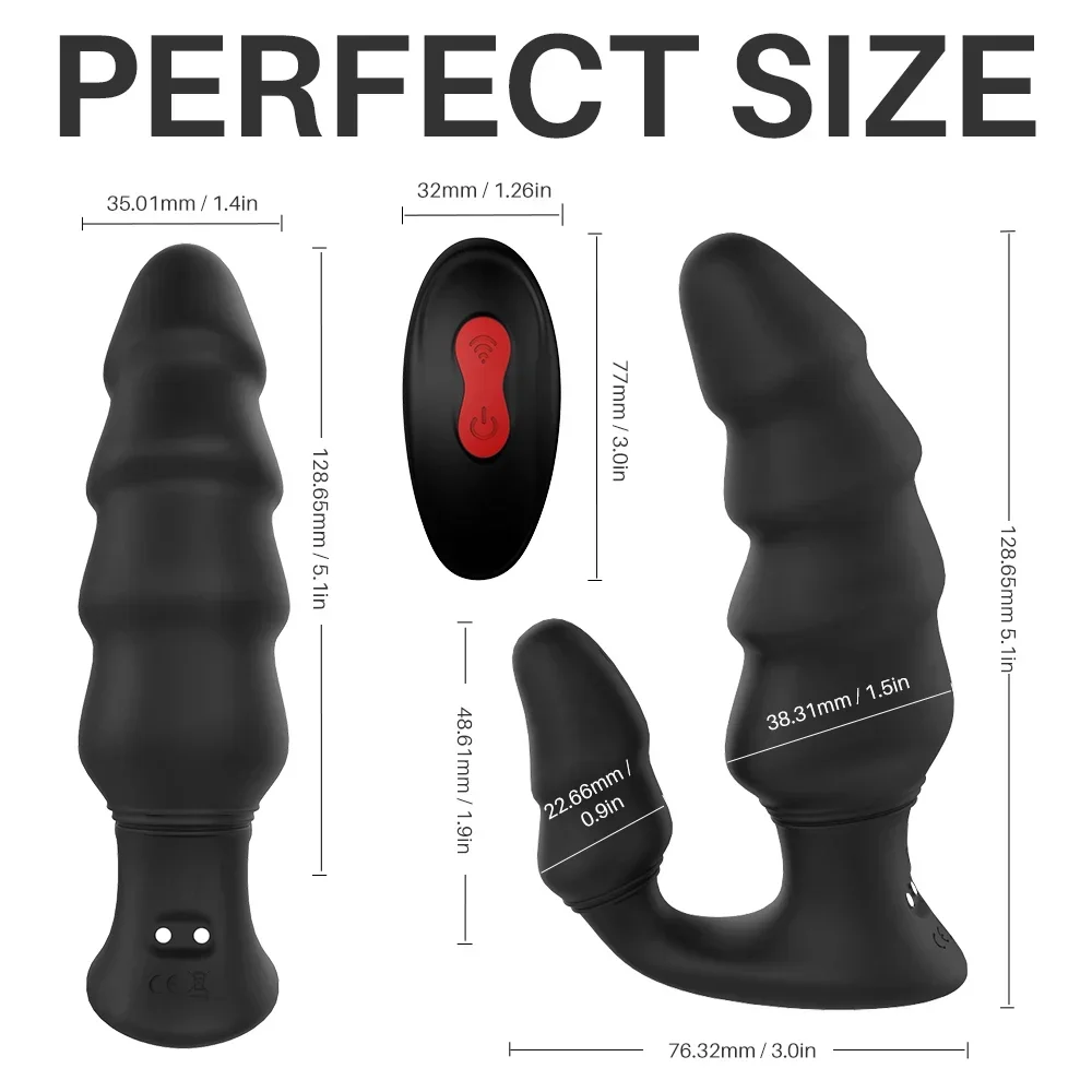 Vibrador Anal con Control remoto inalámbrico, tapón Anal de doble penetración, masaje de próstata, estimulación del ano, tapón Anal para mujeres y hombres