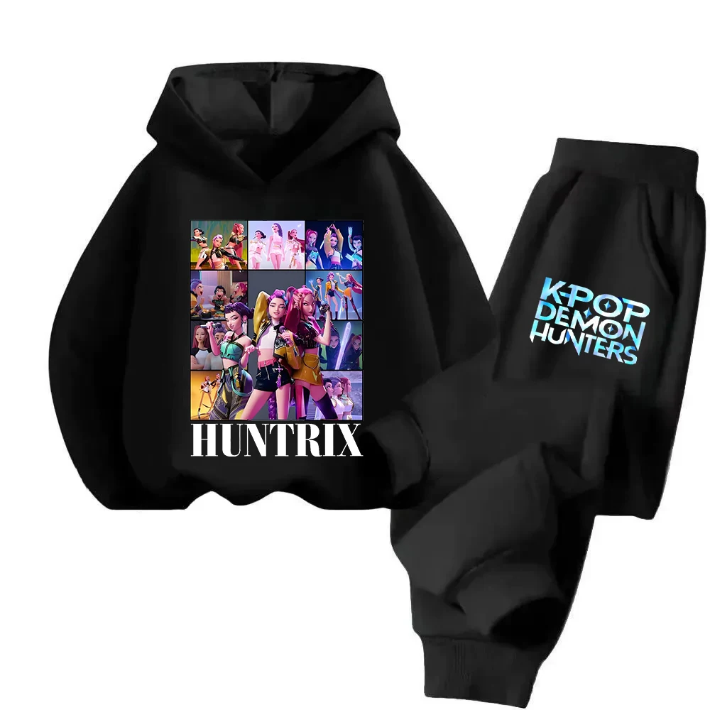 

KPop Demon Hunters Hoodies Children's Clothing Set Spring Fashion Casual Sweatshirt Hooded Suit Kids Clothes Baby Girl Pullovers