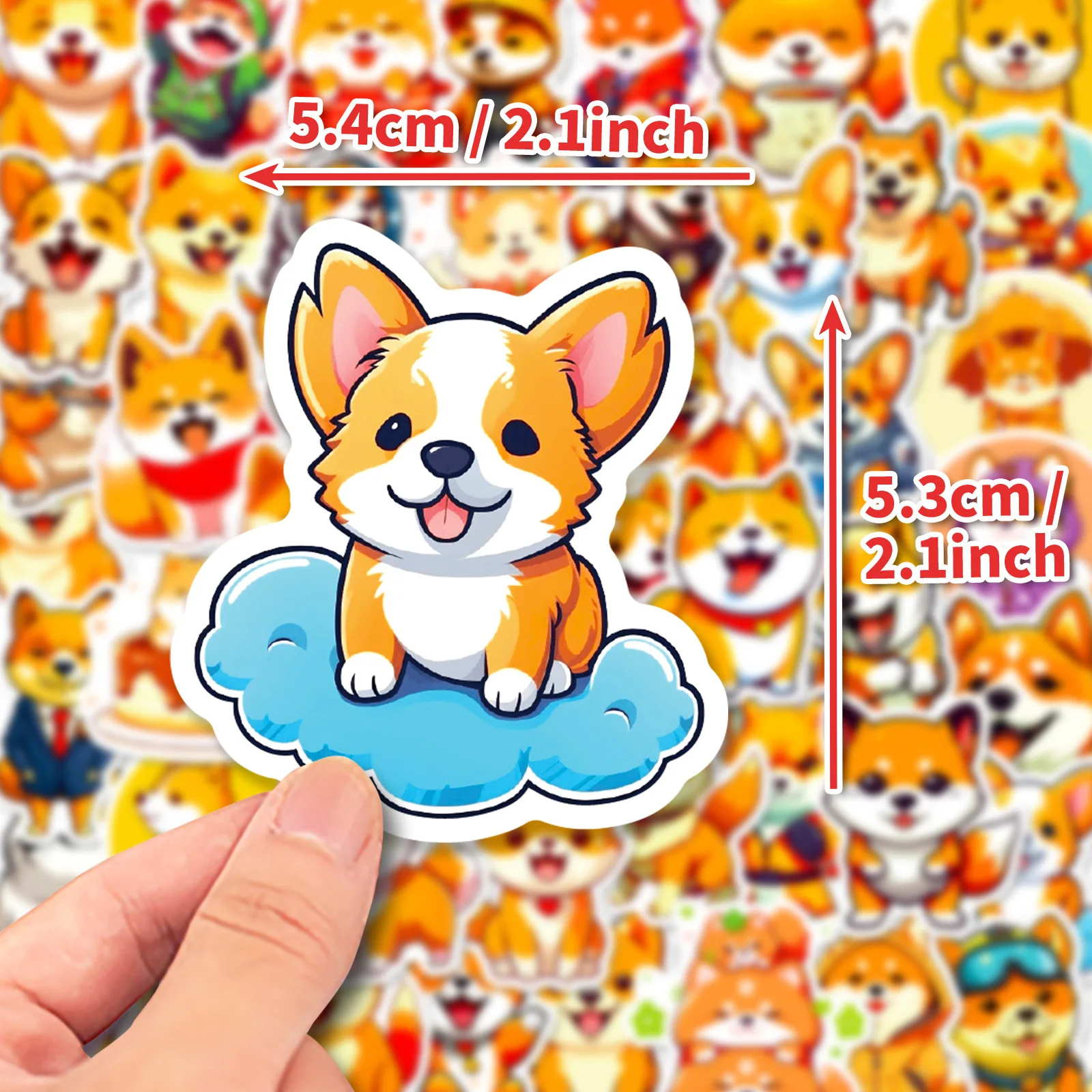 50 pcs/set Kawaii Shiba Inu Cartoon PVC Waterproof Stickers Scrapbooking Diy Journal Stationery Gift Cute Sticker Gift Prizes