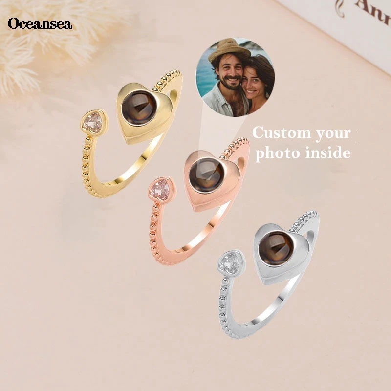 

Customized Photo Projection Ring Heart Pendant Memory Jewelry Gift Dropshipping Personalized Photo Ring Jewelry 2025