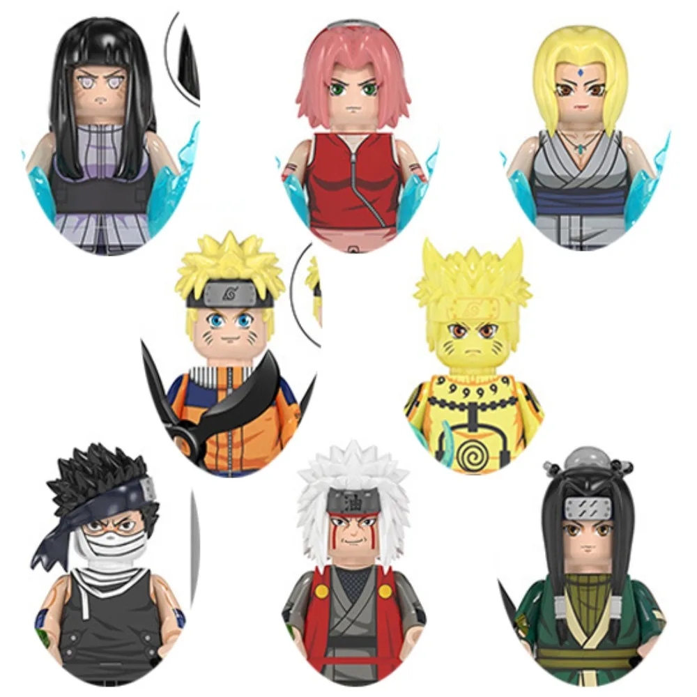 NARUTO Anime Blocks Dolls Haruno Sakura Tsunade Jiraiya Hyūga Hinata Model Classic Cartoon Building Bricks Children Toys Gifts