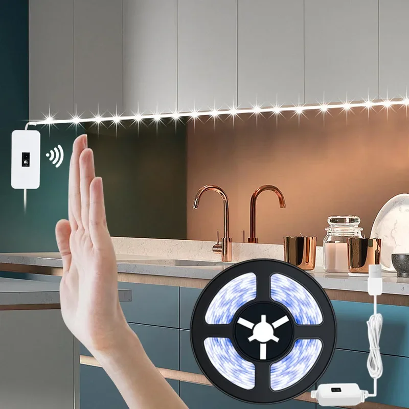 DC 5V Motion LED Backlight Lamp USB Powered LED Light Strip Hand Sweep Waving ON OFF Sensor TV Kitchen Under Lights