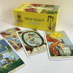 Baraja de Tarot de 12x7cm, caja de regalo rígida deslizante, 78 piezas, cartas de Tarot de nueva visión con guía y bolsa con cordón