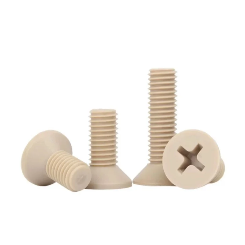 M1.2 M1.4 M1.6 M2 M2.5 M3 M4 M5 M6 M8 نظرة خاطفة البلاستيك Crosss راحة غاطسة رئيس مسامير البراغي مقاومة درجات الحرارة العالية #6