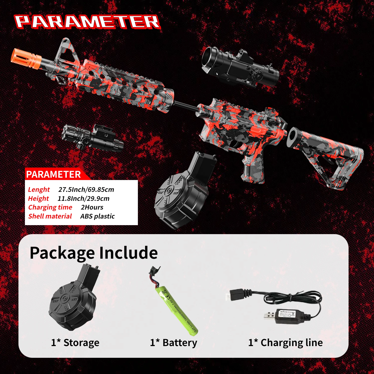 드럼이 포함된 블래스터, 자동 듀얼 모드 블래스터, 야외 활동용 - 야외 팀 게임 및 크리스마스 선물에 적합