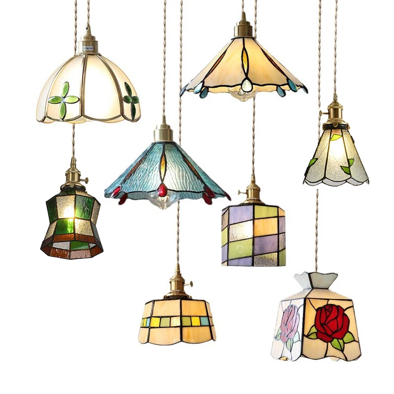 Creative Restaurant Pendant Light Glass Single Pendant Lamp Japanese Copper Modern Hanging Light Bar Counter Ceiling Chandelier