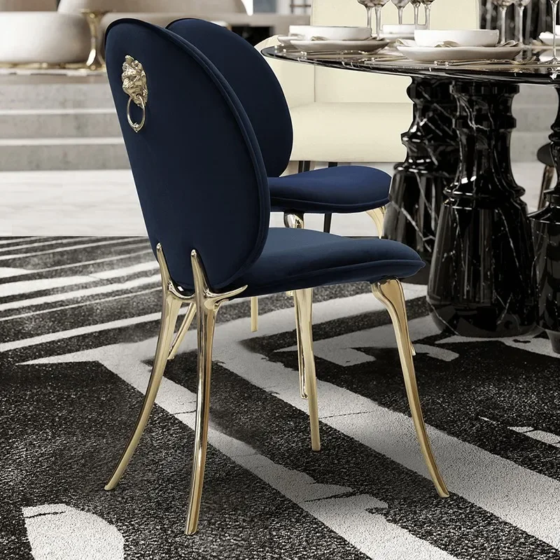 Pure copper dining chair designer, atmospheric armrest-free living room