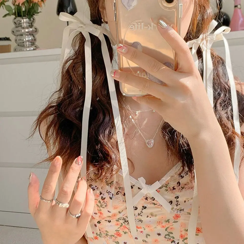 Dolce Balletcore Lolita stile coreano per ragazze panno doppio fiocco mollette per capelli fiocco forcina accessori per capelli fermagli per capelli femminili