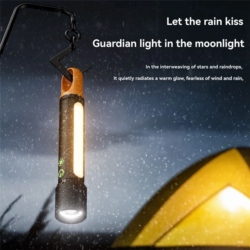 【Must-Haves】Zoom Flashlight 3500Mah Battery Type-C Charging With Side Light Multifunctional Strong Light Camping