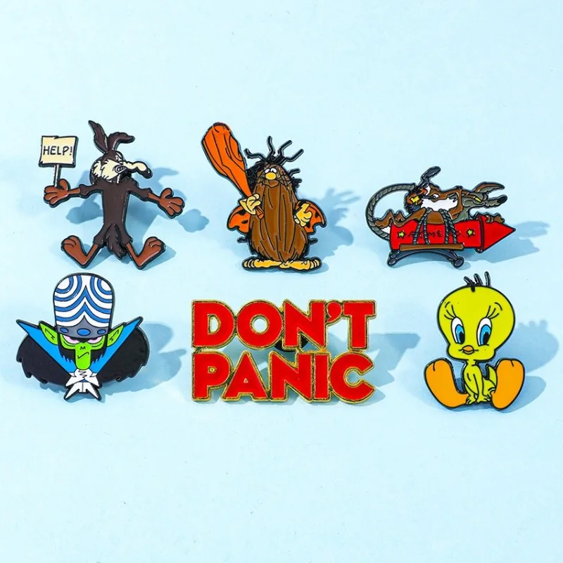Broche de Metal con Diseño de Personajes de Looney Tunes, Corazón Torcido, Lobo Cui Di, Aleación con Esmalte, Accesorio de Regalo