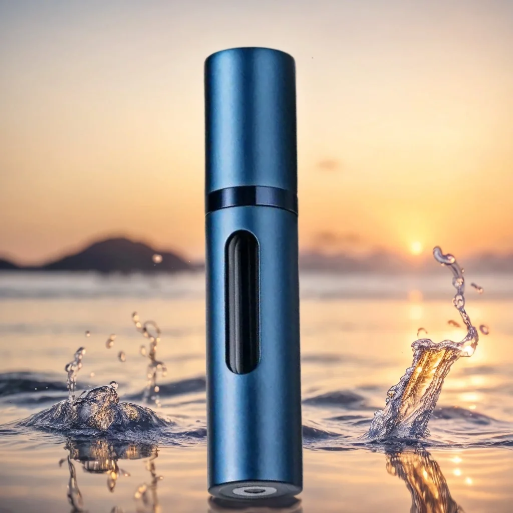 Flacone spray per sub bottiglia di profumo con rivestimento in vetro da 10 ml, guscio in lega di alluminio, ugello nano nebulizzatore