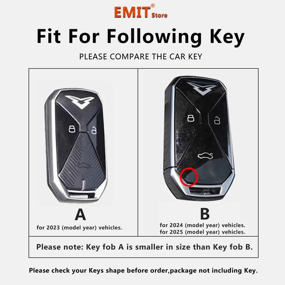 Cowin Auto Kaiyi Kunlun IHD R 300 500 EV 아연 합금 자동차 키 케이스, 원격 커버 쉘 키체인 거치대, 포브 인테리어 액세서리