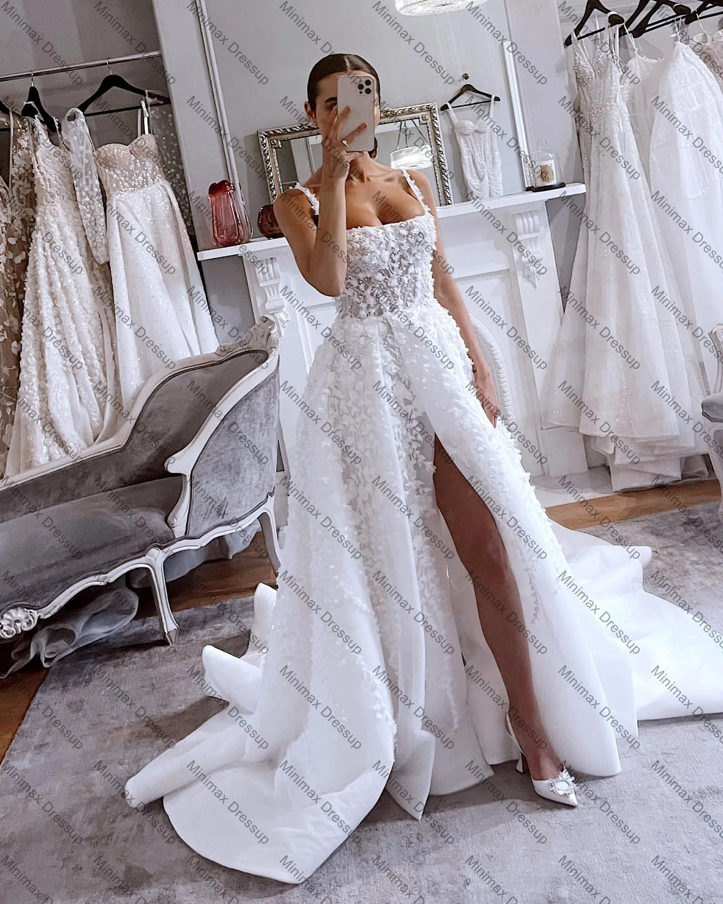 chinese dress ladies WHITE LACE DRESS WITH COLLAR