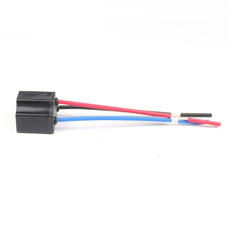 2x H4H Ceramic Halogen Headlight Bulb Socket Wiring Harness Connector – 55W 6000K
